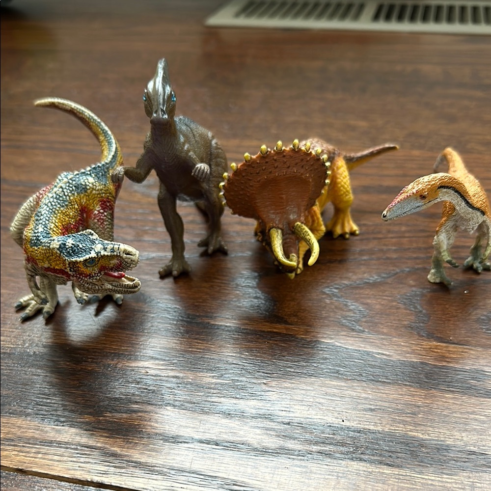 Dinosaur Figurines - Orange and White